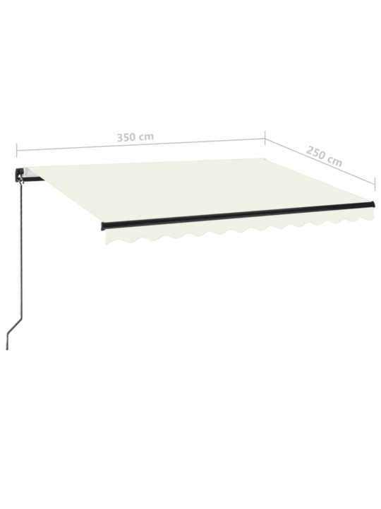 Ručně zatahovací markýza 350 x 250 cm krémová