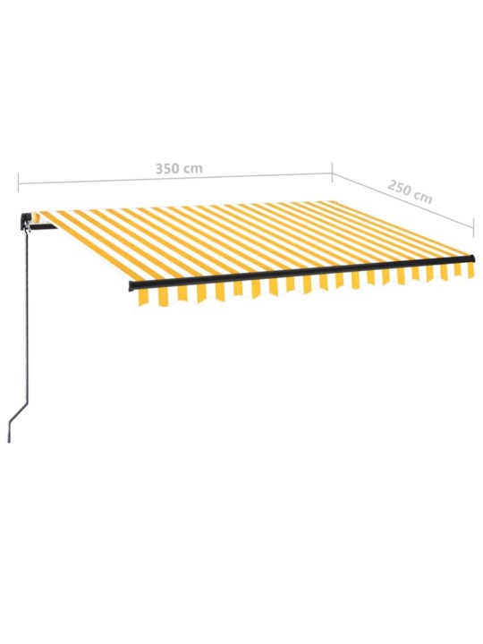 Ručně zatahovací markýza 350 x 250 cm žlutobílá