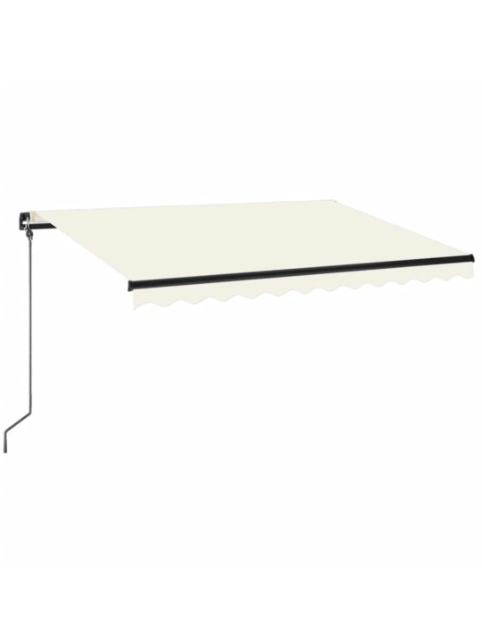 Ručně zatahovací markýza s LED světlem 350 x 250 cm krémová