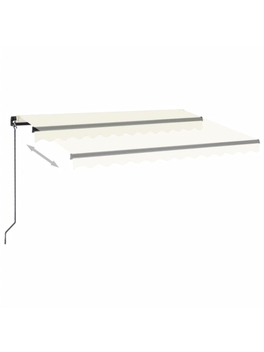 Ručně zatahovací markýza s LED světlem 350 x 250 cm krémová