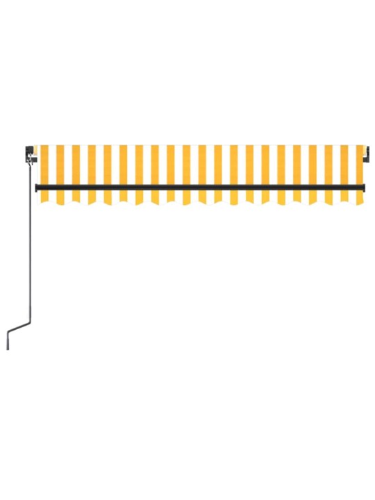 Ručně zatahovací markýza s LED světlem 350 x 250 cm žlutobílá