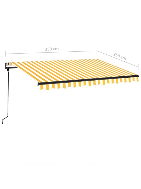 Automatická zatahovací markýza 350 x 250 cm žlutobílá