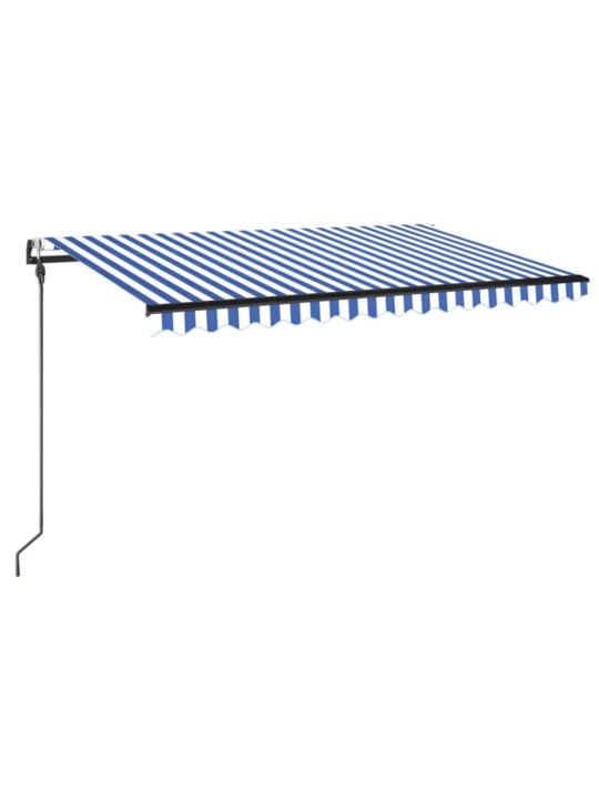 Automatická markýza LED a senzor větru 400 x 300 cm modrobílá