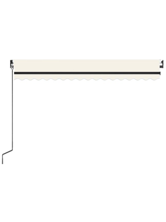 Ručně zatahovací markýza s LED světlem 450 x 300 cm krémová