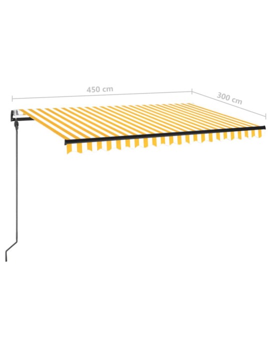 Automatická zatahovací markýza 450 x 300 cm žlutobílá