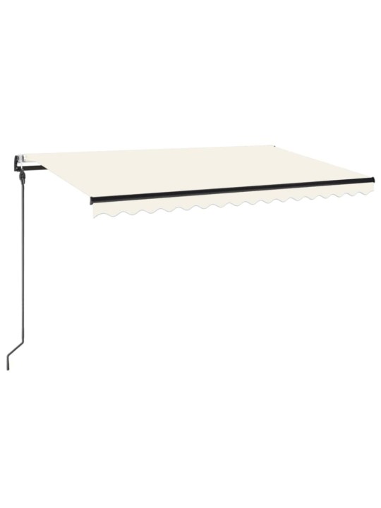 Automatická markýza LED a senzor větru 450 x 300 cm krémová