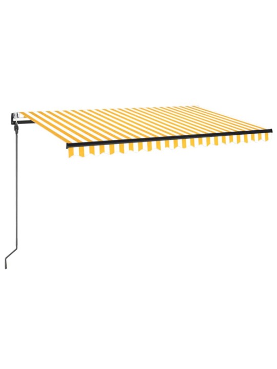 Automatická markýza LED a senzor větru 450 x 300 cm žlutá/bílá
