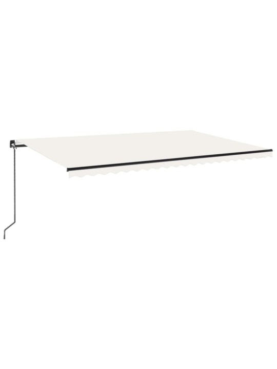 Ručně zatahovací markýza s LED světlem 500 x 300 cm krémová