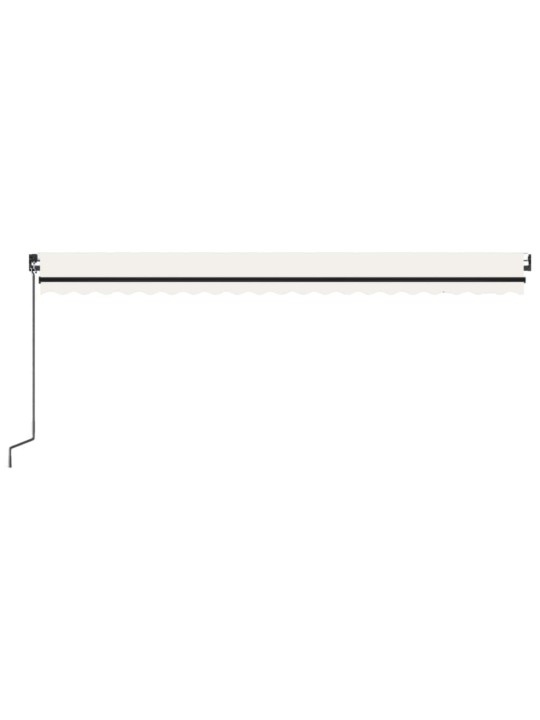 Ručně zatahovací markýza s LED světlem 500 x 300 cm krémová