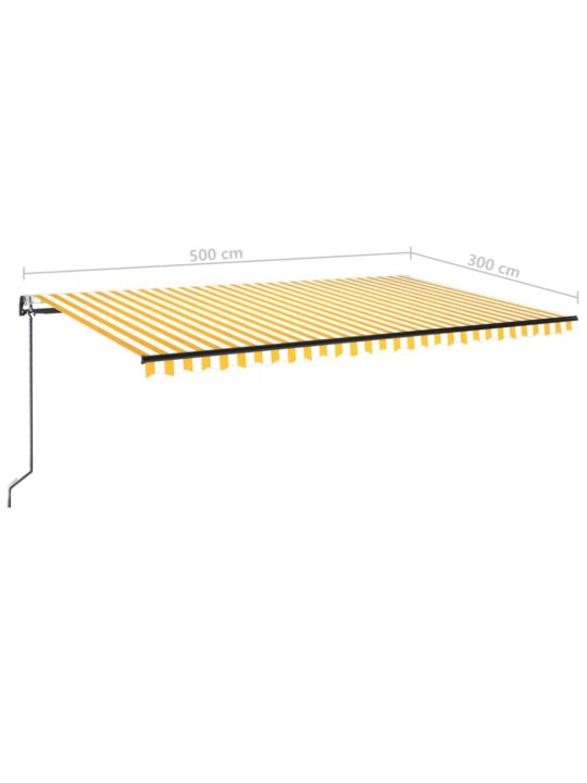 Automatická zatahovací markýza 500 x 300 cm žlutobílá