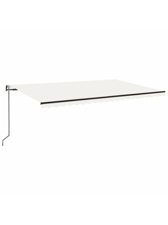 Automatická markýza LED a senzor větru 500 x 300 cm krémová