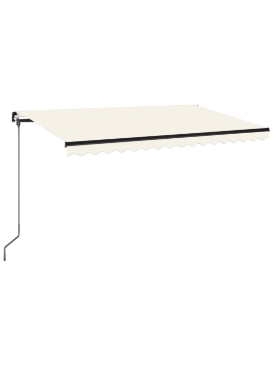 Ručně zatahovací markýza s LED světlem 400 x 350 cm krémová