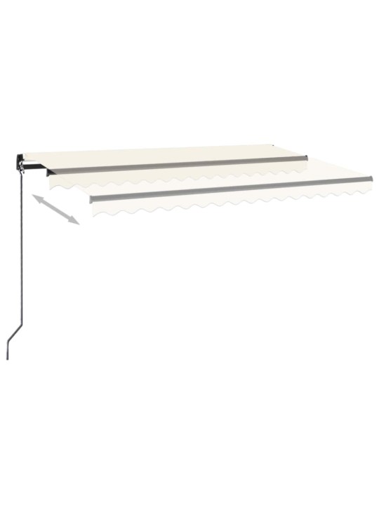 Ručně zatahovací markýza s LED světlem 400 x 350 cm krémová