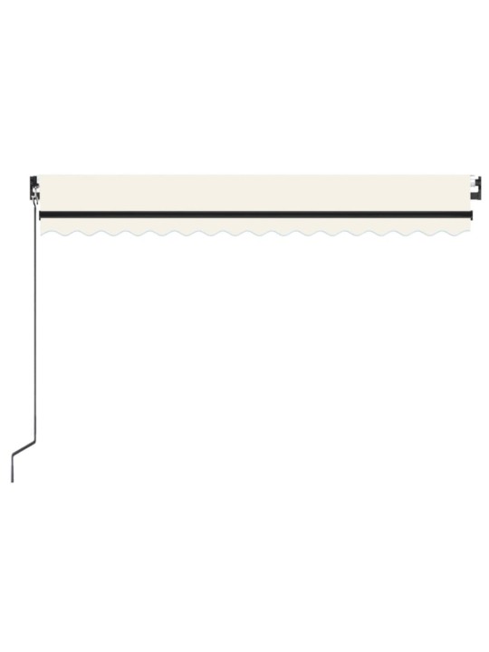 Ručně zatahovací markýza s LED světlem 400 x 350 cm krémová
