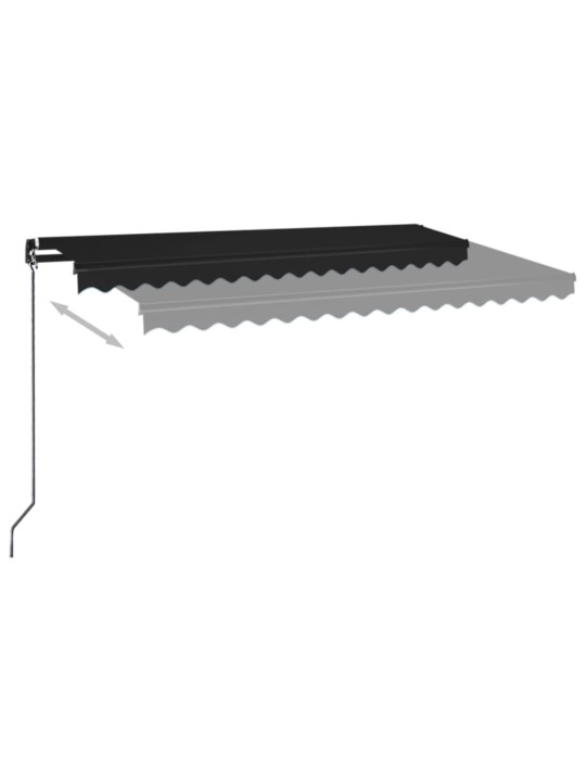 Ručně zatahovací markýza s LED světlem 400 x 350 cm antracitová