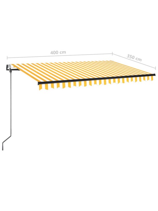 Automatická zatahovací markýza 400 x 350 cm žlutobílá
