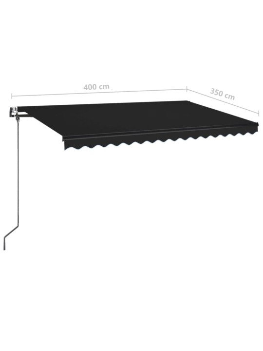 Automatická zatahovací markýza 400 x 350 cm antracitová