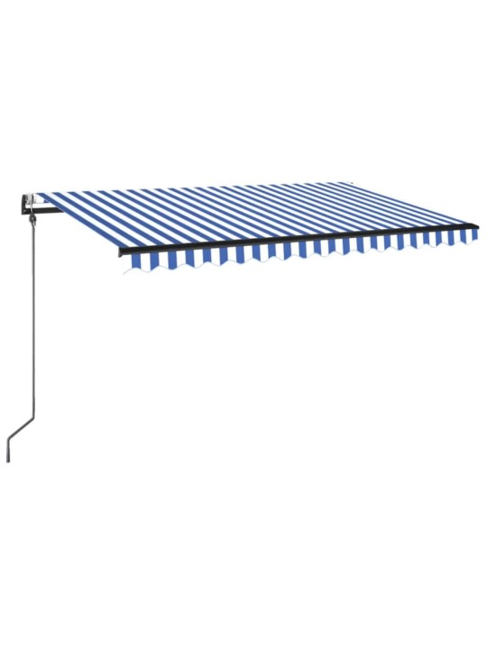 Automatická markýza LED a senzor větru 400 x 350 cm modrobílá