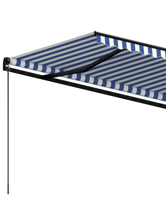 Ručně zatahovací markýza 450 x 350 cm modrobílá