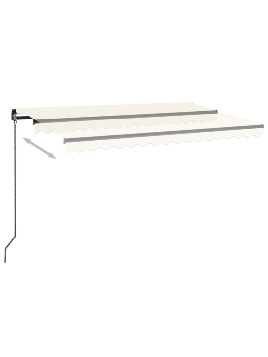 Ručně zatahovací markýza s LED světlem 450 x 350 cm krémová