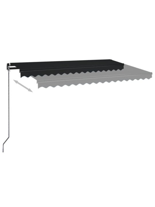 Ručně zatahovací markýza s LED světlem 450 x 350 cm antracitová