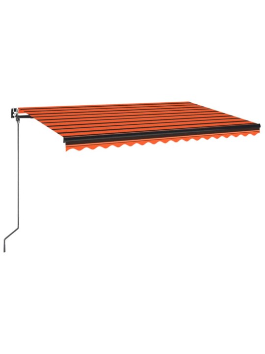 Ručně zatahovací markýza s LED světlem 450x350 cm oranžovohnědá