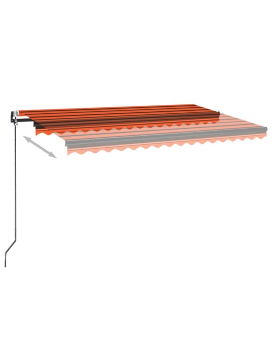 Automatická markýza LED a senzor větru 450x350 cm oranžovohnědá