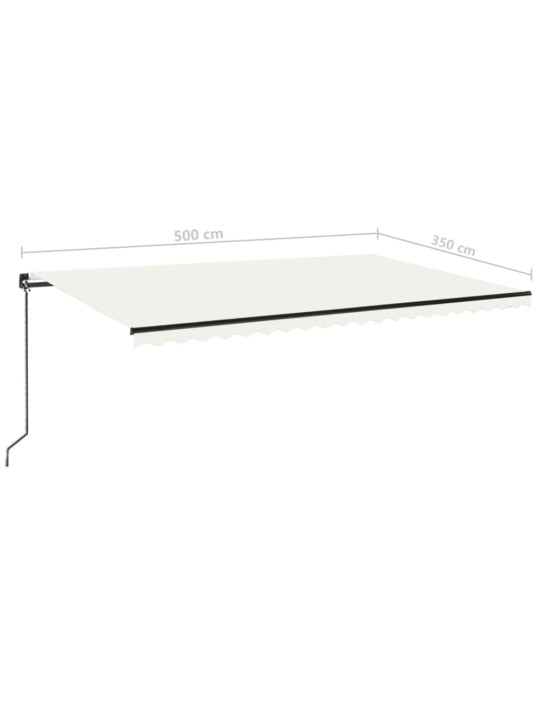 Ručně zatahovací markýza 500 x 350 cm krémová