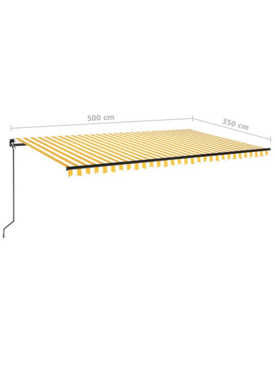 Ručně zatahovací markýza 500 x 350 cm žlutobílá