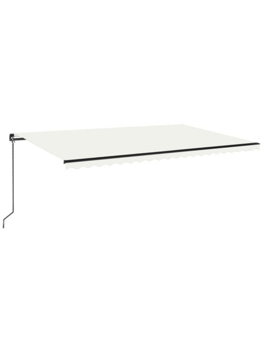 Ručně zatahovací markýza s LED světlem 500 x 350 cm krémová