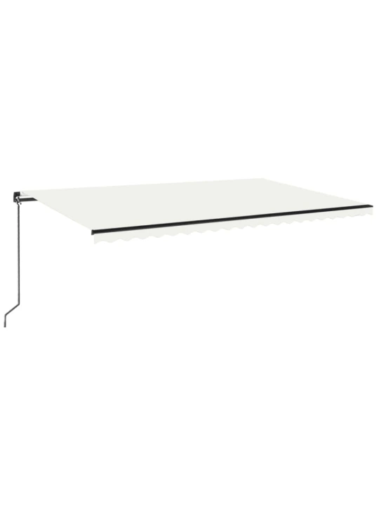 Ručně zatahovací markýza s LED světlem 500 x 350 cm krémová