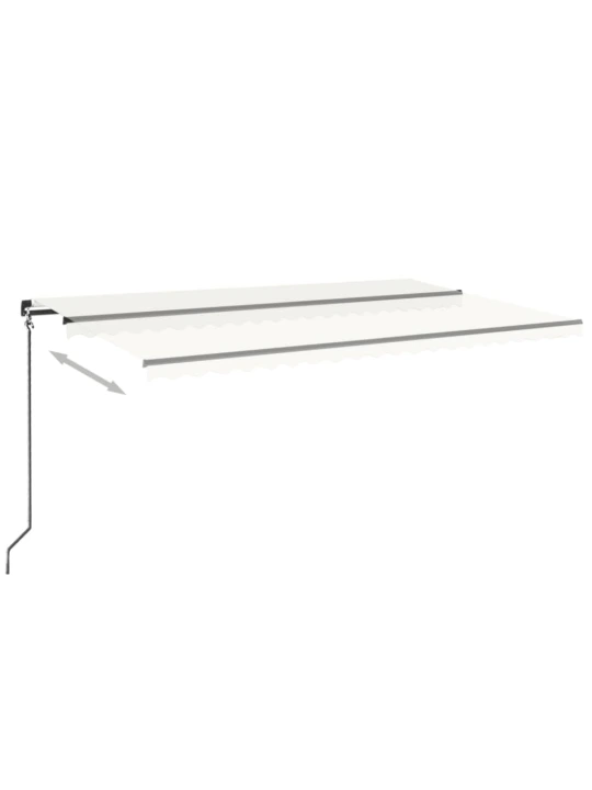 Ručně zatahovací markýza s LED světlem 500 x 350 cm krémová