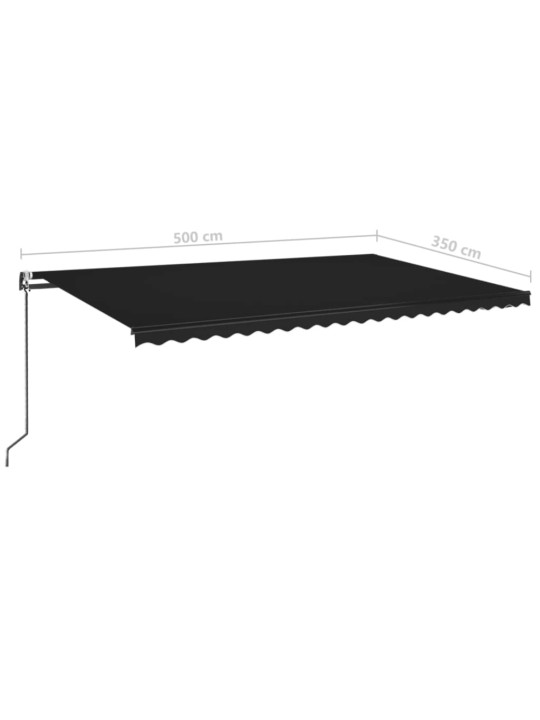 Automatická zatahovací markýza 500 x 350 cm antracitová