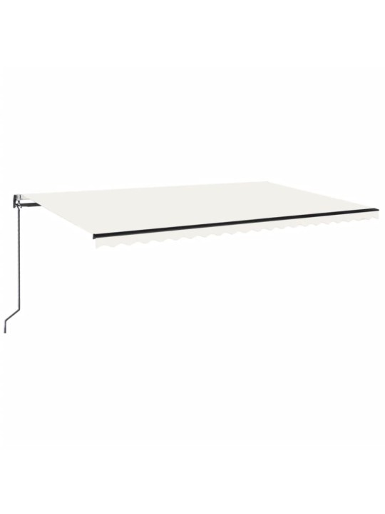 Automatická markýza LED a senzor větru 500 x 350 cm krémová