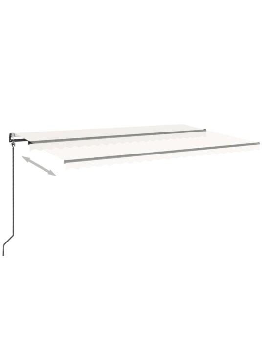 Automatická markýza LED a senzor větru 500 x 350 cm krémová