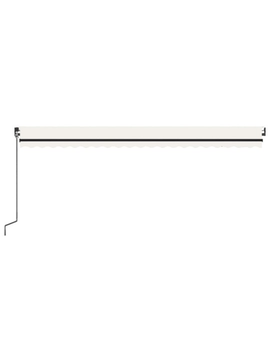 Automatická markýza LED a senzor větru 500 x 350 cm krémová