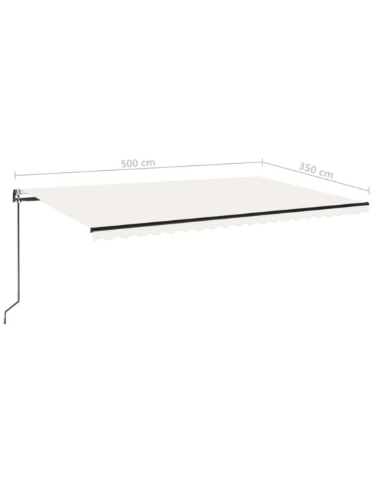 Automatická markýza LED a senzor větru 500 x 350 cm krémová
