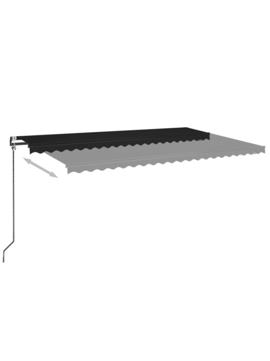 Automatická markýza LED a senzor větru 500 x 350 cm antracitová