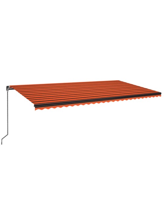 Ručně zatahovací markýza 600 x 350 cm oranžovo-hnědá