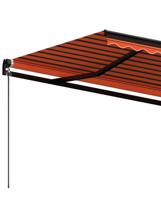 Ručně zatahovací markýza 600 x 350 cm oranžovo-hnědá
