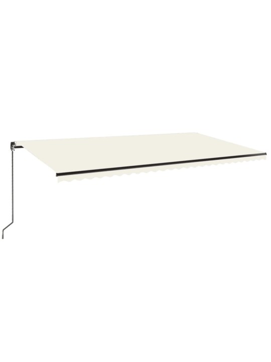 Ručně zatahovací markýza s LED světlem 600 x 350 cm krémová