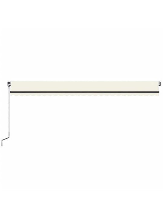 Ručně zatahovací markýza s LED světlem 600 x 350 cm krémová