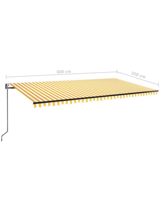 Automatická zatahovací markýza 600 x 350 cm žlutobílá