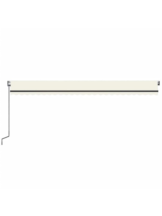 Automatická markýza LED a senzor větru 600 x 350 cm krémová