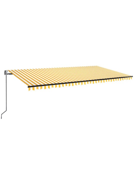 Automatická markýza LED a senzor větru 600 x 350 cm žlutá/bílá