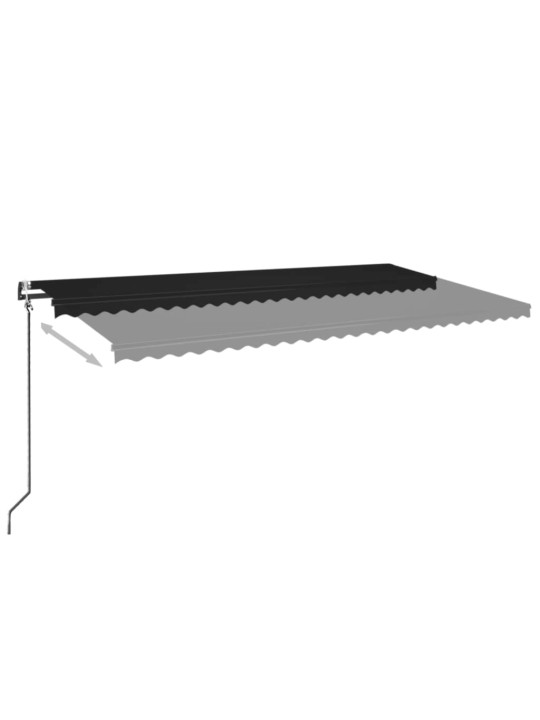 Automatická markýza LED a senzor větru 600 x 350 cm antracitová
