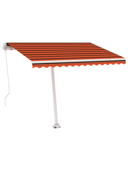 Volně stojící ručně zatahovací markýza 300x250 cm oranžovohnědá