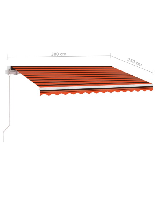 Volně stojící ručně zatahovací markýza 300x250 cm oranžovohnědá