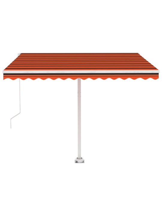 Volně stojící ručně zatahovací markýza 300x250 cm oranžovohnědá