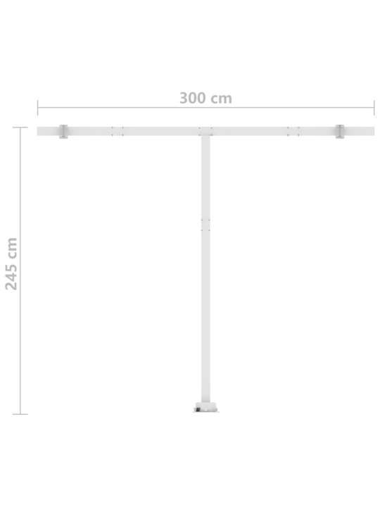 Volně stojící ručně zatahovací markýza 300x250 cm oranžovohnědá
